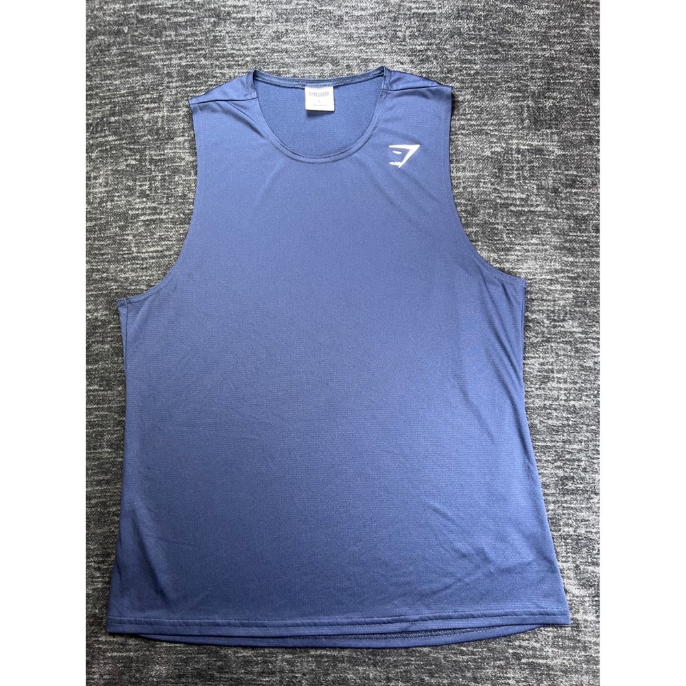 Gymshark Tank Top Mens Large Blue Sleeveless Arrival Performance Gym Shirt